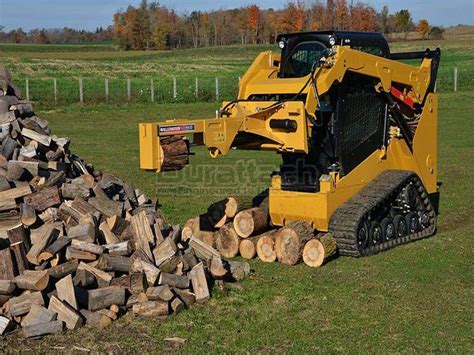 skid steer log splitter and cutter video|loader mounted screw log splitter.